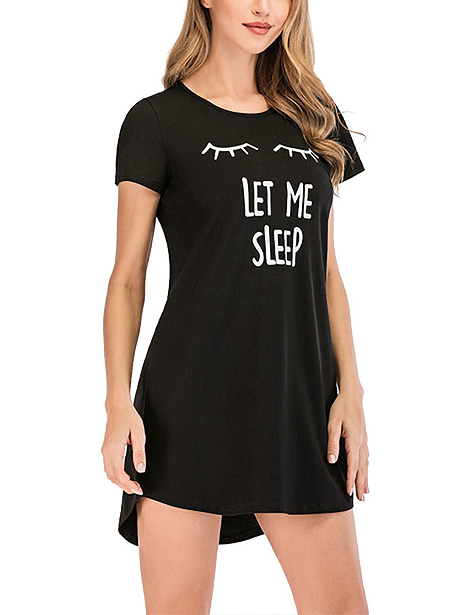 Women Night Gown Sleepwear Cotton Pajamas - Woman Short Sleeve Round Neck  Sleep Dress Nightshirt Ladies Summer Loose Baggy Casual Nightgown Sleepwear  Pajamas | Walmart Canada